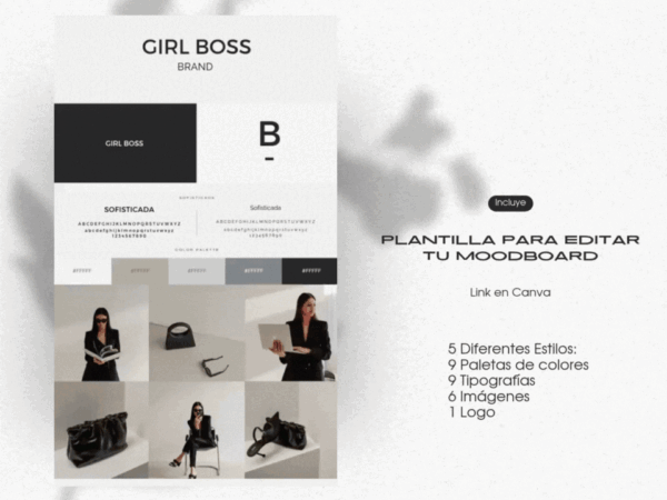 Plantilla Mood Board Girl emprende y vive de tu pasión Boss by Vogacy Co.
