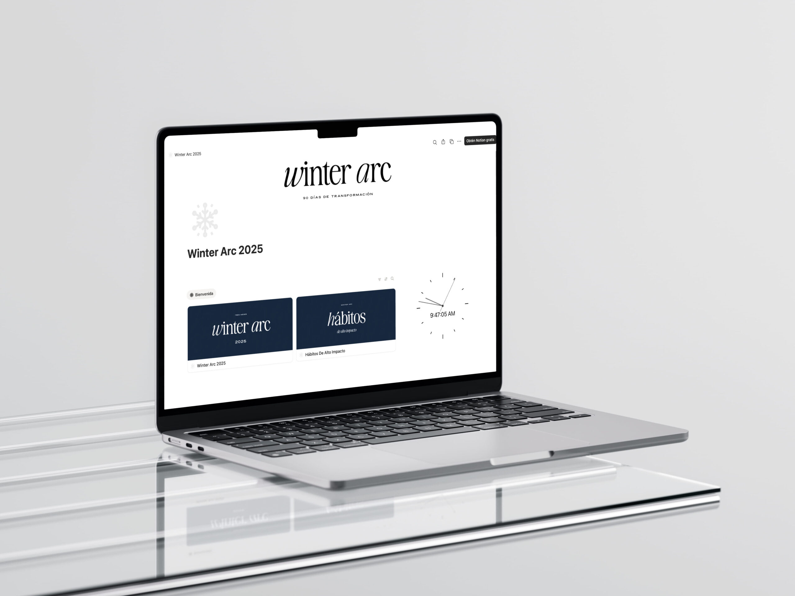 Glow Up 2026 Winter Arc Plantilla Notion by Vogacy