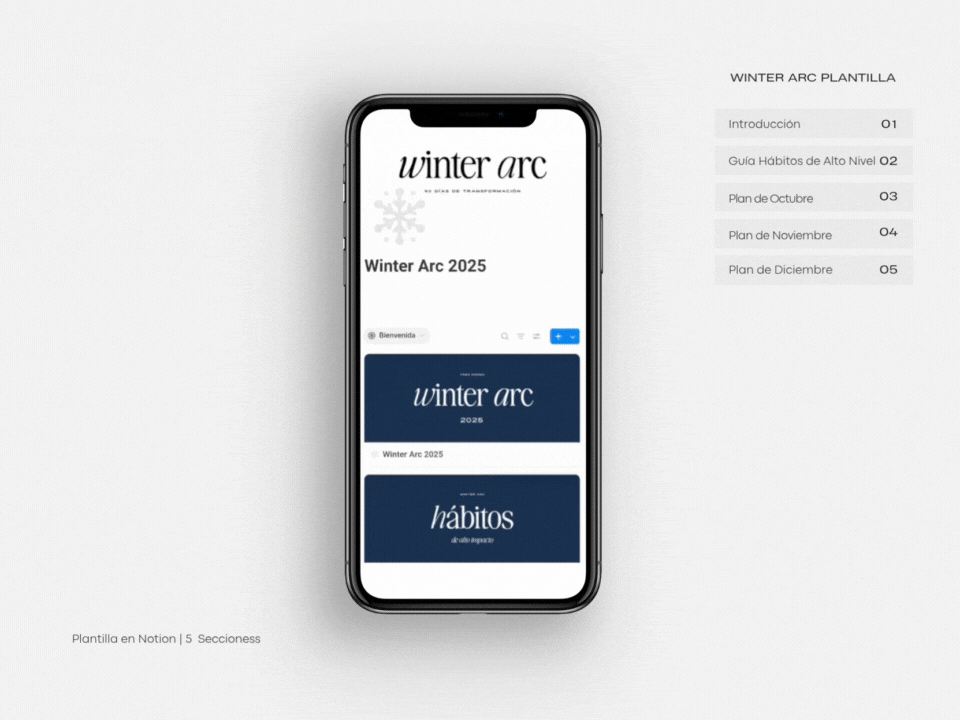 Glow Up Winter Arc Plantilla Notion 2026 by Vogacy GIF